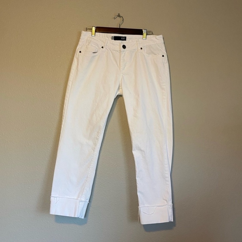 Kut from the Kloth White Catherine Boyfriend Jeans